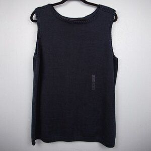 Vintage Eddie Bauer navy knit sweater vest-XXL
